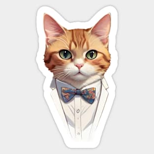 Fancy Cat with Bowtie no.11 Sticker